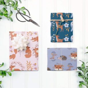 Woodland Animal Enchanted Garden Wrapping Paper Sheets