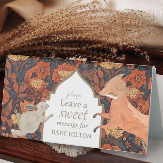 Woodland Animal Fall Baby Shower Guest Book Table Tent (Creator Uploaded)