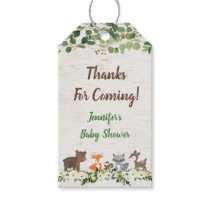 Woodland Animal Floral Baby Shower Gift Tags