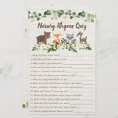 Woodland Animal Floral Nursery Rhyme Shower Game (Front/Back)