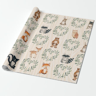 Woodland Animal Forest Baby  Wrapping Paper