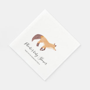 Woodland Animal Fox Baby Shower Paper Napkins