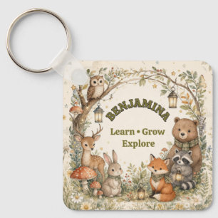 Woodland Animal Friends Forest Adventure Keepsake Keychain