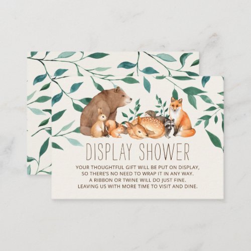 Woodland Animal Friends Gift Display Shower Enclos Enclosure Card