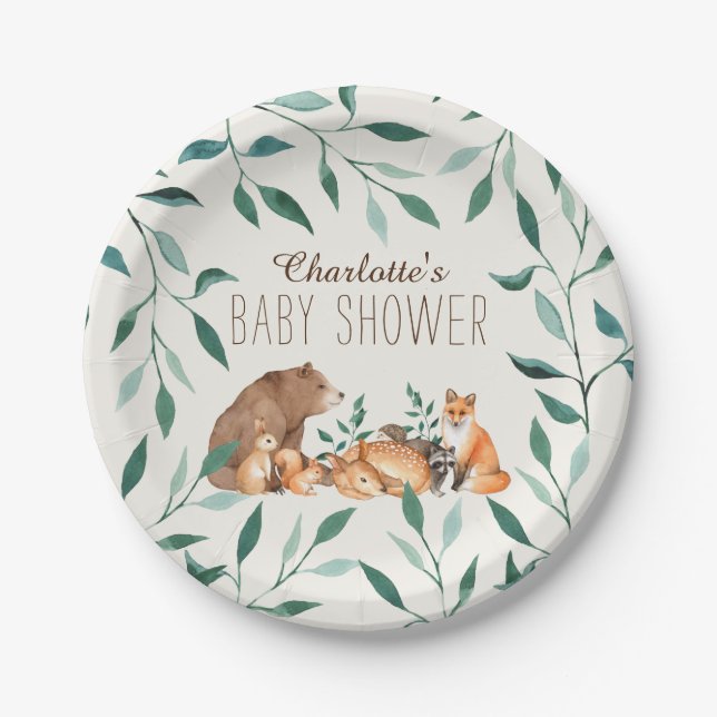 Woodland Animal Friends Paper Plates (Front)
