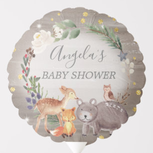 Woodland Animal Friends Sparkle Baby Shower Balloon