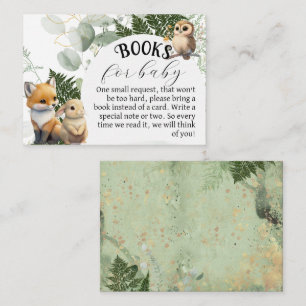 Woodland animal Greenery Forest Book for baby Enclosure Card