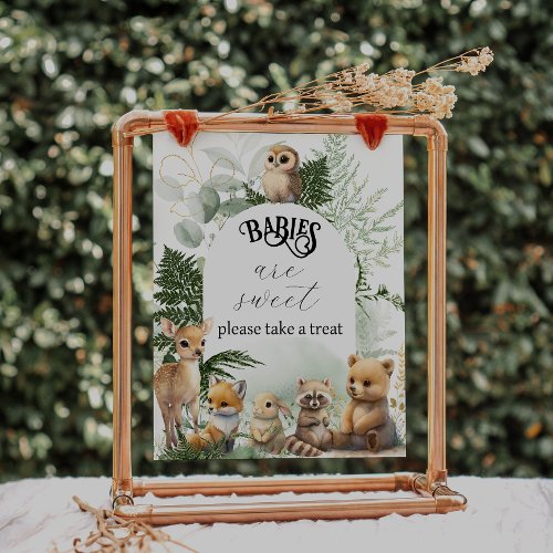 Woodland animal Greenery Sweet treat Baby Shower Poster