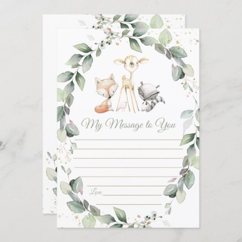 Woodland Animal Greenery Time Capsule Message Card