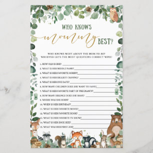 Woodland Animal Greenery Who Knows Mommy Best Game