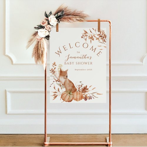 Woodland Animal Little Pumpkin Fox Welcome Poster