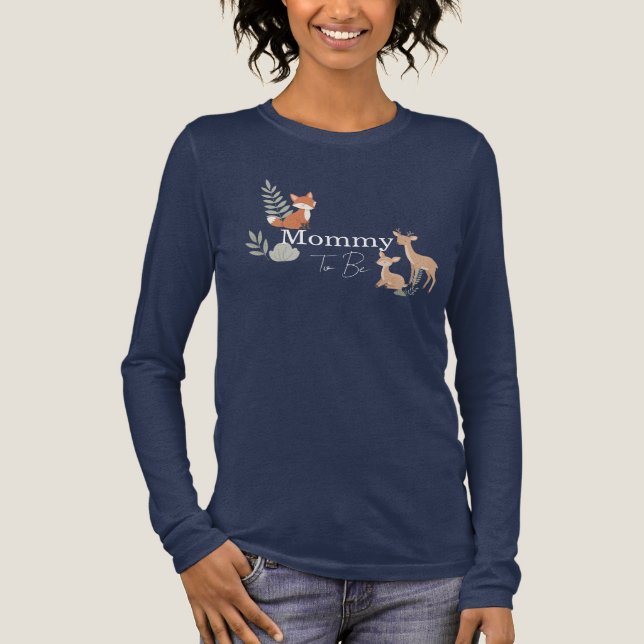 Woodland animal Mommy to be Tri-Blend Shirt (Front)