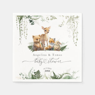Woodland Animal Neutral Baby Shower Napkins