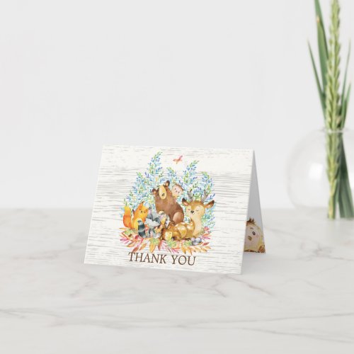 Woodland Animal Neutral Baby Shower Thank You Note