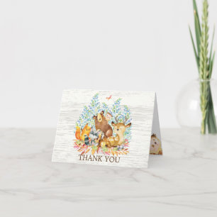 Woodland Animal Neutral Baby Shower Thank You Note Card
