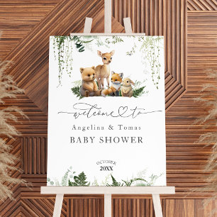 Woodland Animal Neutral Baby Shower Welcome Foam Board