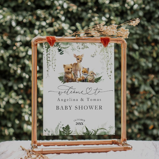 Woodland Animal Neutral Baby Shower Welcome Poster (Creator Uploaded)