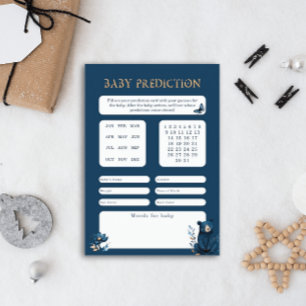 Woodland Animal Night Sky Baby Prediction Games Flyer