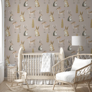 Woodland Animal Nursery Wallpaper Decor Wallpaper