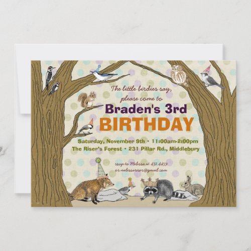 Woodland Animal Party Invitation