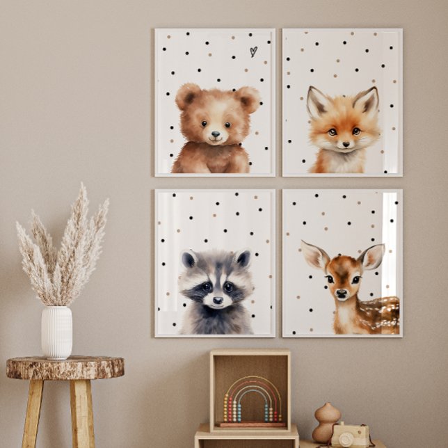 Woodland Animal Portret Nursery Wall Art Sets (Creator Uploaded)