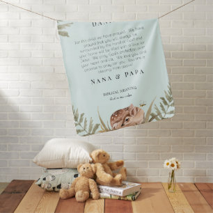 Woodland Animal Prayer for Child Baby Blanket