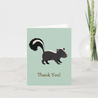 Woodland Animal, Skunk on Sage Green Thank You