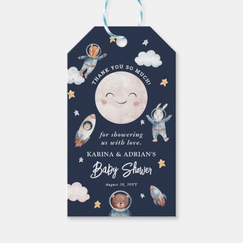 Woodland Animal Space Baby Shower Thank You Favor Gift Tags