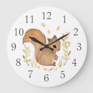 Woodland Animal Squirrel Wall Clock