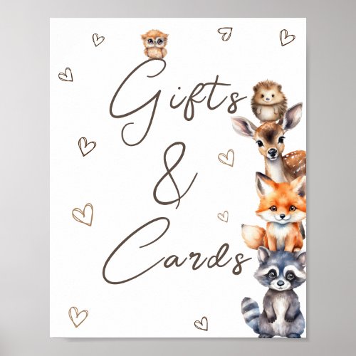 Woodland Animal Theme Baby Shower Invitation Poster