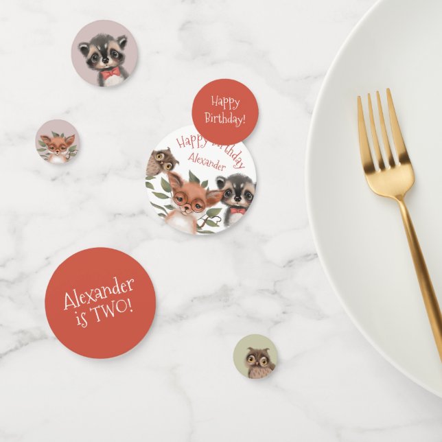 Woodland Animal Theme Birthday Party for Boy Confetti (Group)