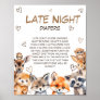Woodland Animal Theme Late Night Diapers Game  Poster