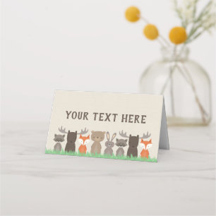 Woodland Animal Themed Baby Shower Tent Cards