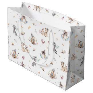 Woodland Animal Tribal Baby Shower Large Gift Bag