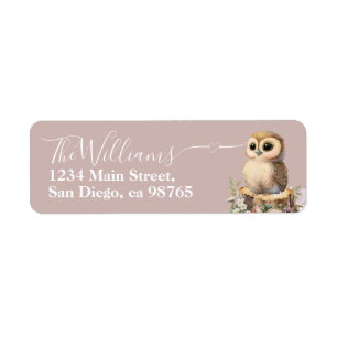 Woodland animal wildflower Girl Baby Shower  Label