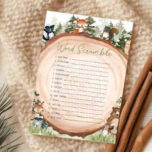 Woodland Animal Wood Slice Word Scramble Game