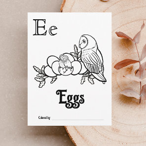 Woodland Animals ABC Coloring Baby Shower Activity Postcard