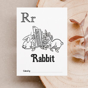 Woodland Animals ABC Coloring Baby Shower Activity Postcard