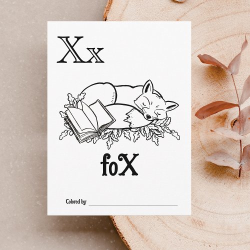 Woodland Animals ABC Coloring Baby Shower Activity Postcard