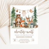 Woodland Animals Adventure Awaits Baby Shower  Invitation