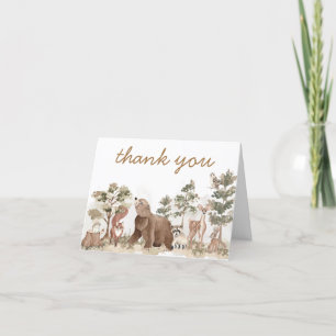 Woodland Animals Adventure Awaits Baby Shower Letterpress Thank You Card