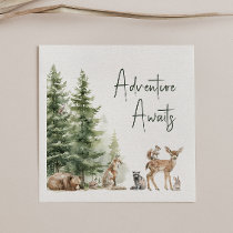 Woodland Animals Adventure Awaits Baby Shower Napkins