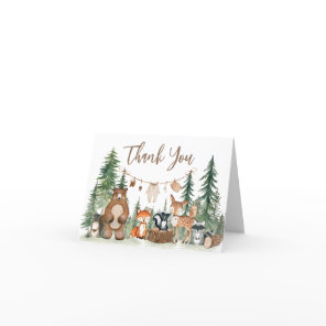 Woodland Animals Adventure Awaits Baby Shower  Thank You Card