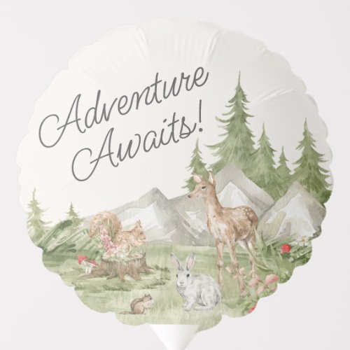 Woodland Animals  Adventure Awaits Balloon