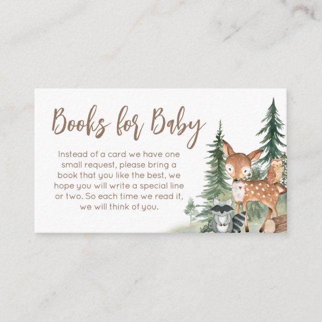 Woodland Animals Adventure Awaits Books for Baby Enclosure Card (Front)