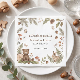 Woodland Animals Adventure Awaits Fox Log Napkins