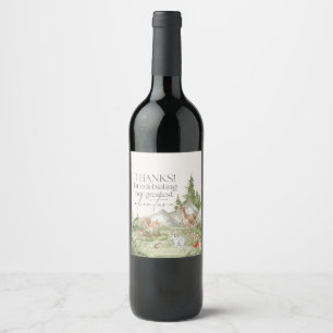 Woodland Animals Adventure Awaits Wine Label