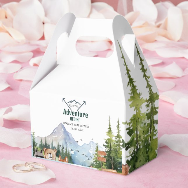 Woodland Animals Adventure Baby Shower Favor Boxes (Wedding)