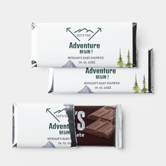Woodland Animals Adventure Baby Shower Hershey Bar Favors (Front)