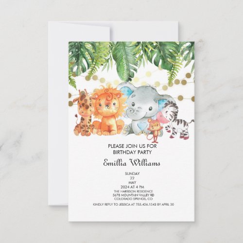 Woodland Animals Adventure Baby Shower Invitation